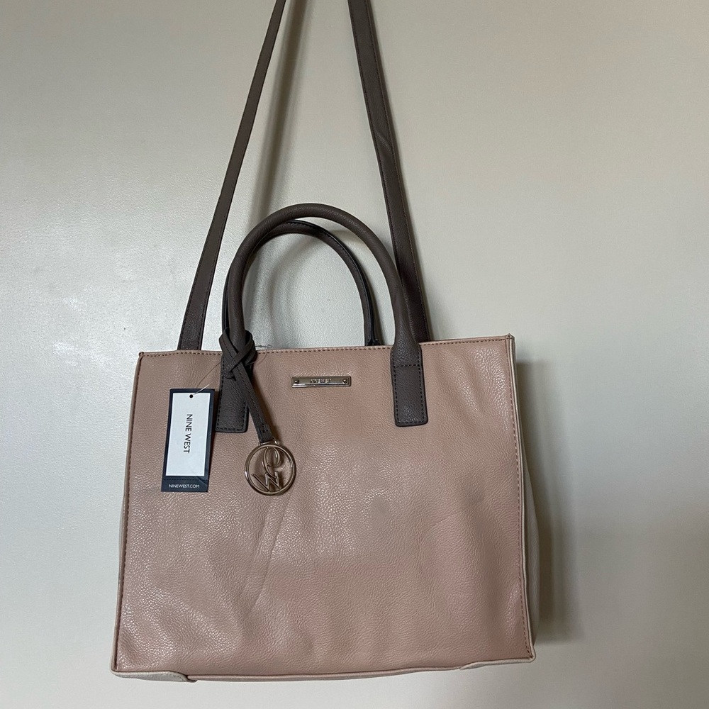 Nine West Blush and Dark Brown Tote